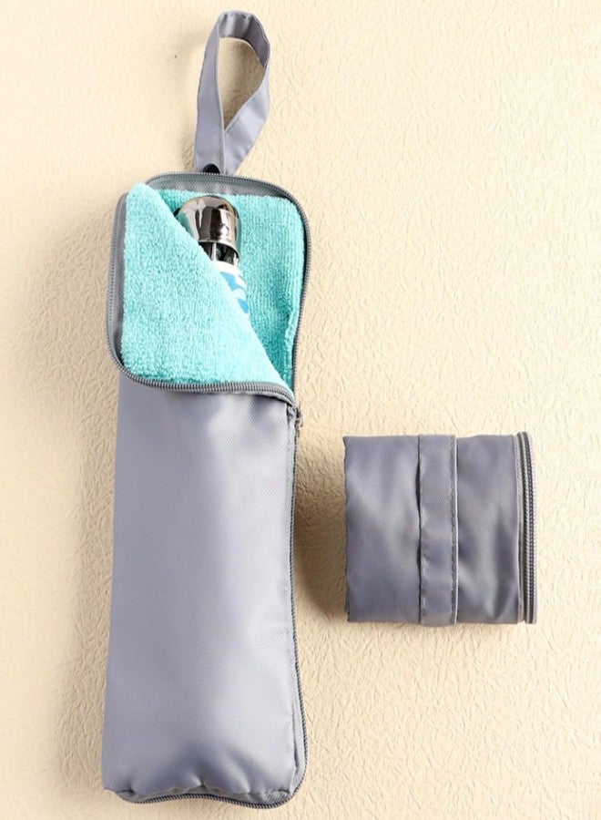 ArrErr Travel Umbrella Bags Non Wet Umbrellas Bags Carrying Case Fiber Interior Sleeve Cover Organizer Zipper Pouch for Windproof Compact Umbrellas Automatic Folding Rain Umbrella Travel Essentials - Image 3